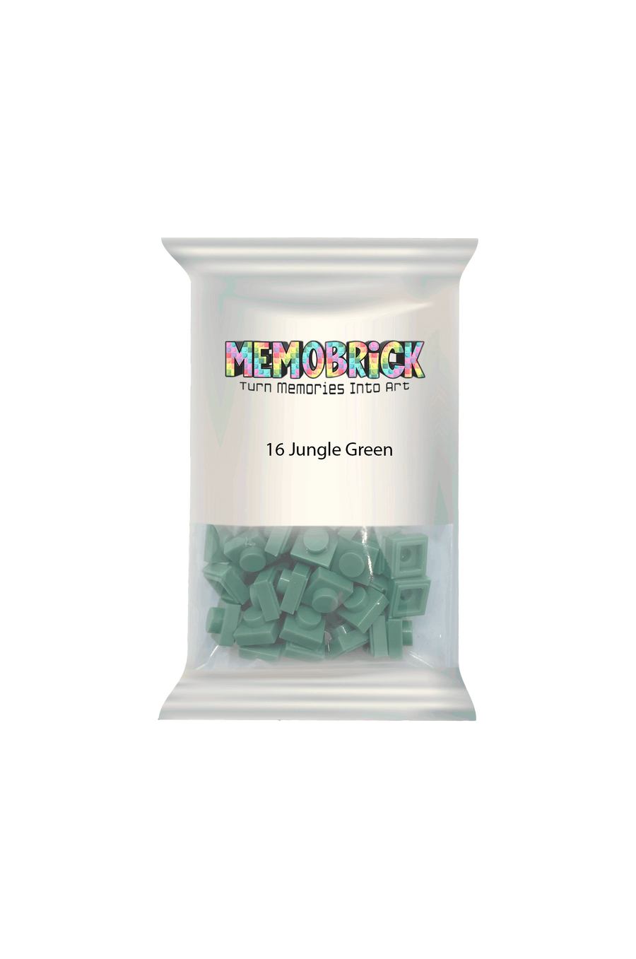 Bag of bricks- Jungle Green 16 - Memobrick