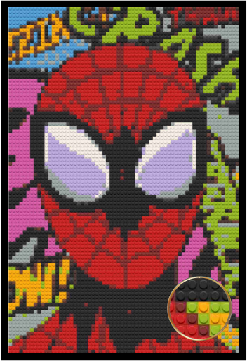 SPIDER-MAN HOME DECOR BRICKED MOSAIC PORTRAIT 20X30