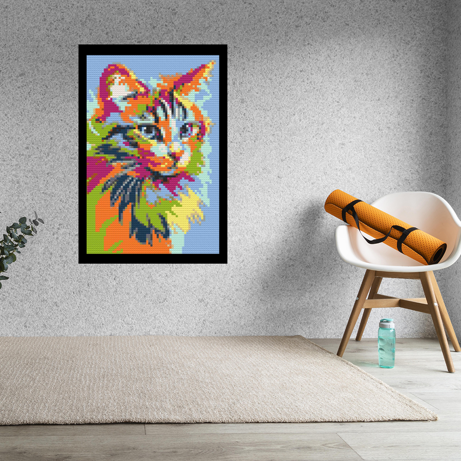 Abstract Cat Bricked Mosaic Home Decor 20x30