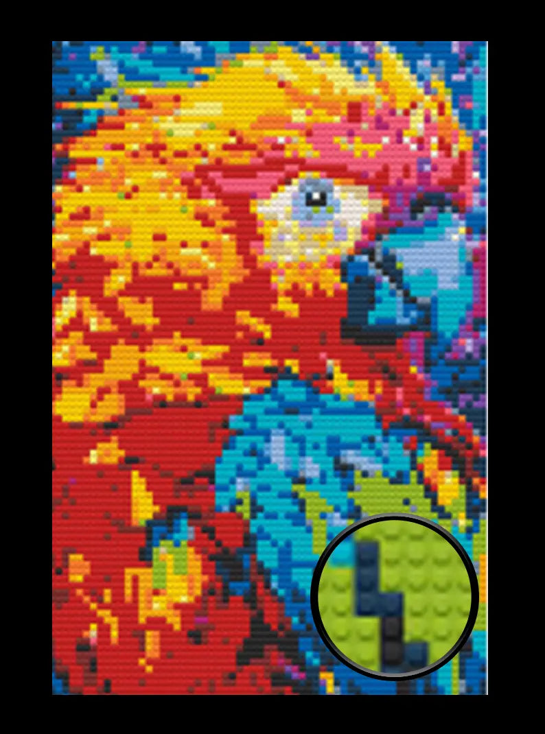 Abstract Parrot Bricked Mosaic Home Decor 20x30