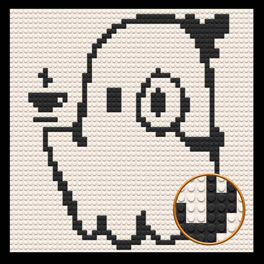 Cute Ghost Decor Art Piece Bricked Mosaic 16x16