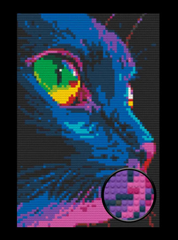 Cat Abstract Bricked Mosaic Home Decor 20x30