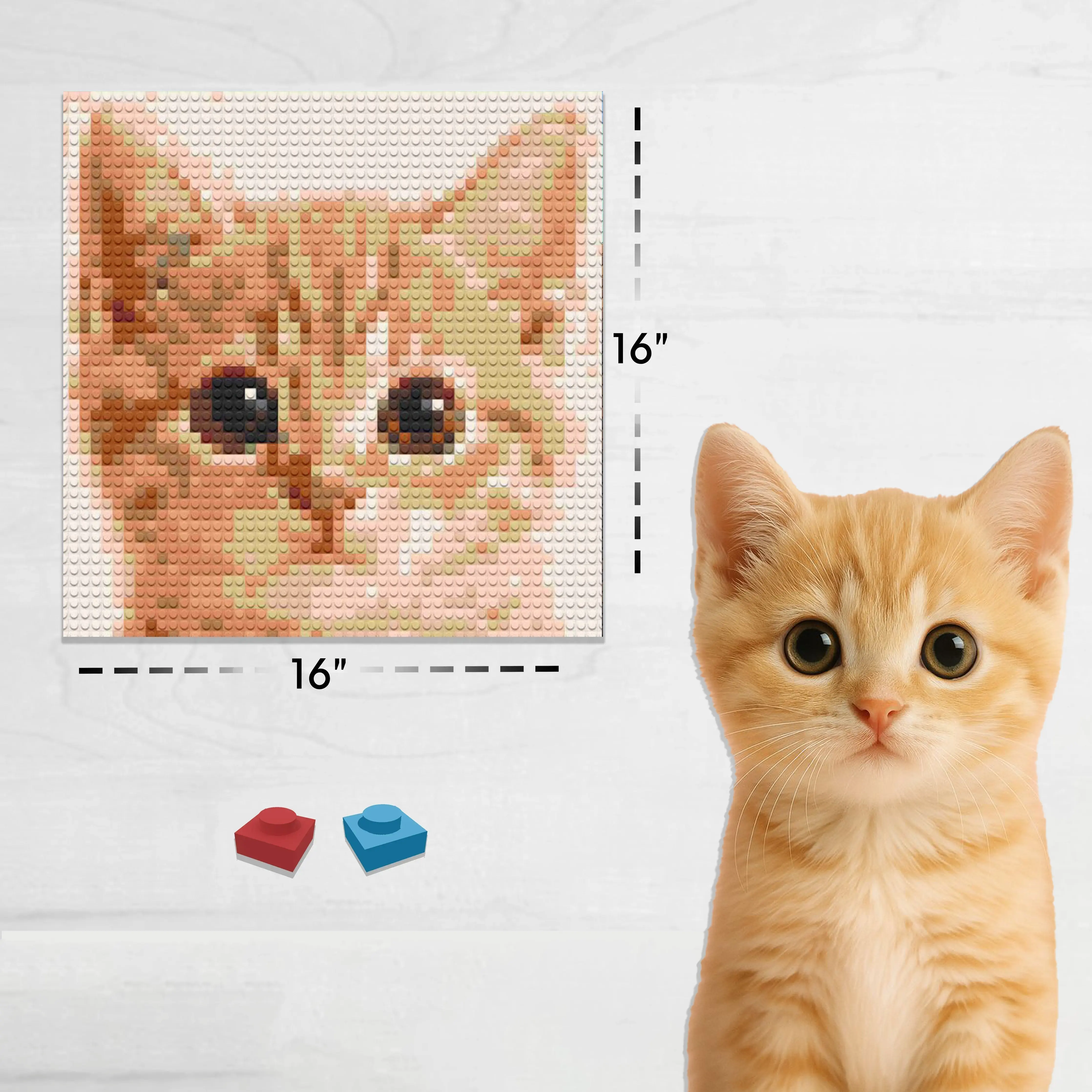 Custom Bricked Mosaic Portrait 16x16"