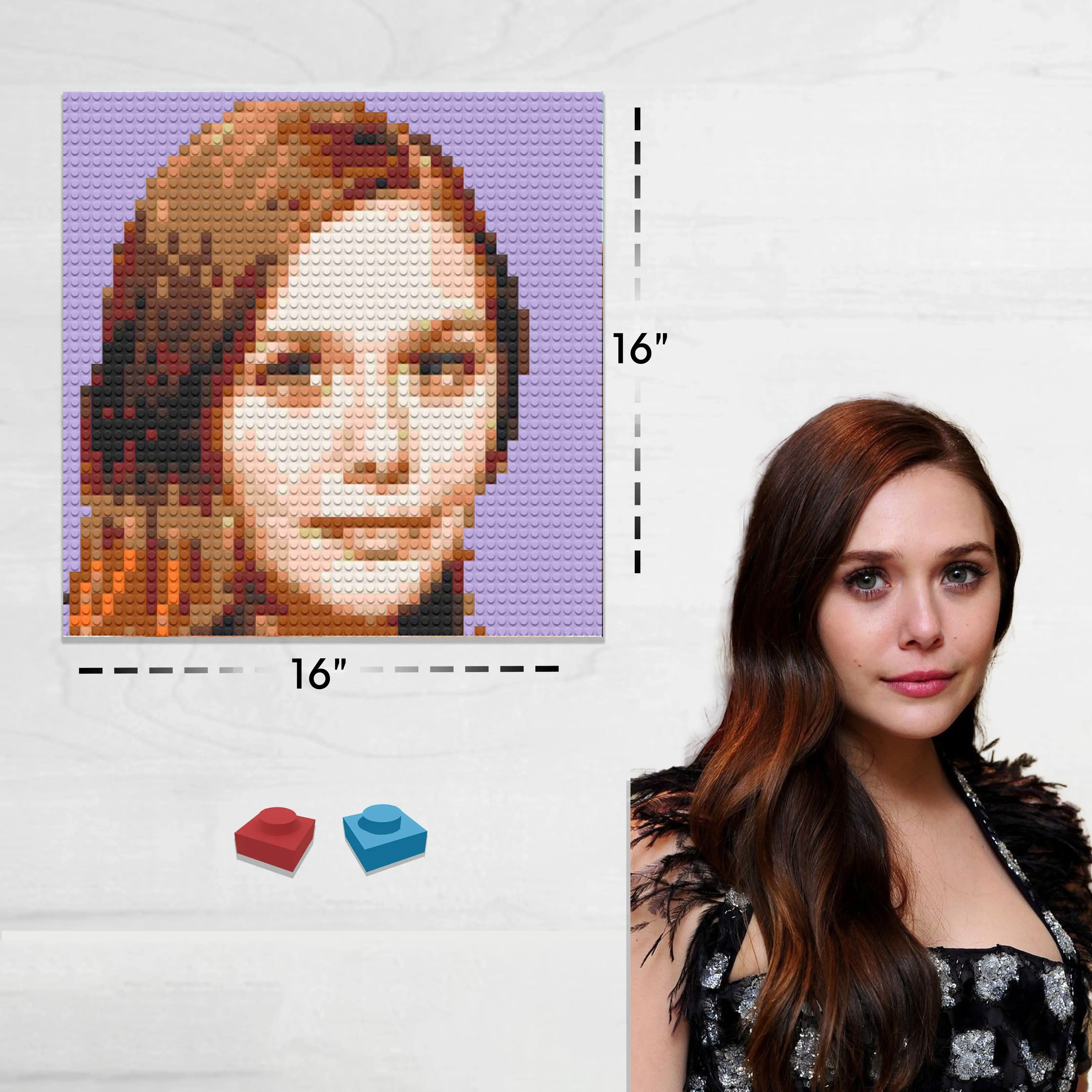 Custom Bricked Mosaic Portrait 16x16"