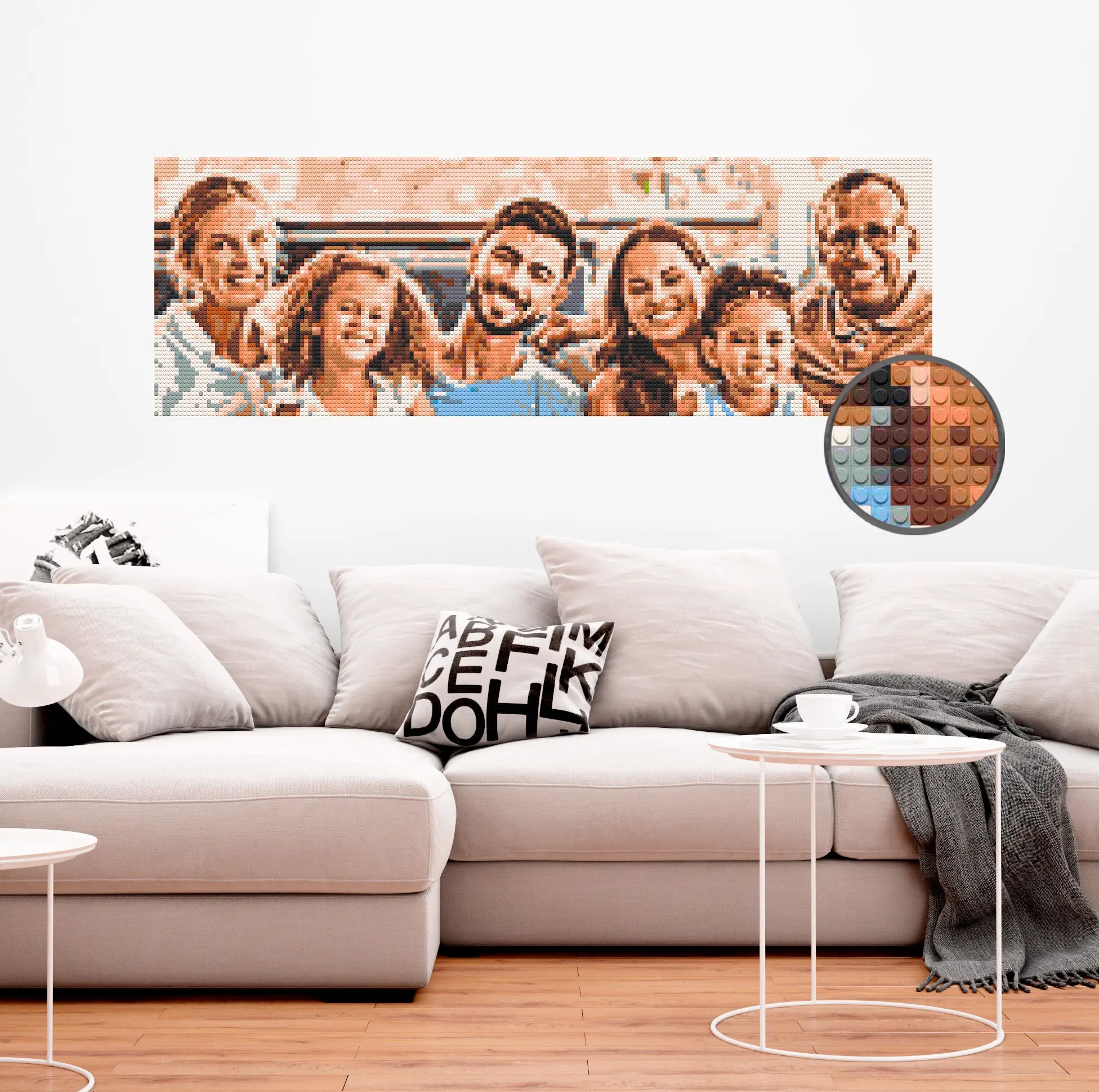 Custom Bricked Mosaic Portrait 60x20" Memobrick