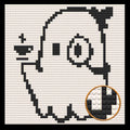 Cute Ghost Decor Art Piece Bricked Mosaic 16x16" Memobrick