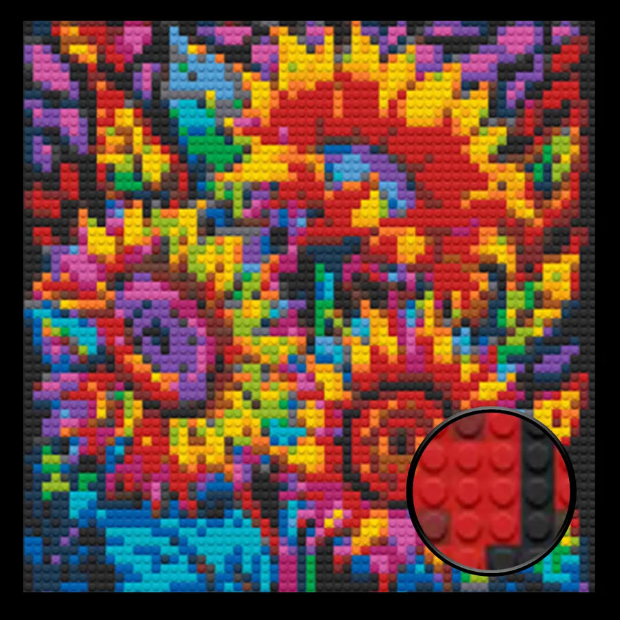 FLOWER BRICKED MOSAIC PORTRAIT 20X20