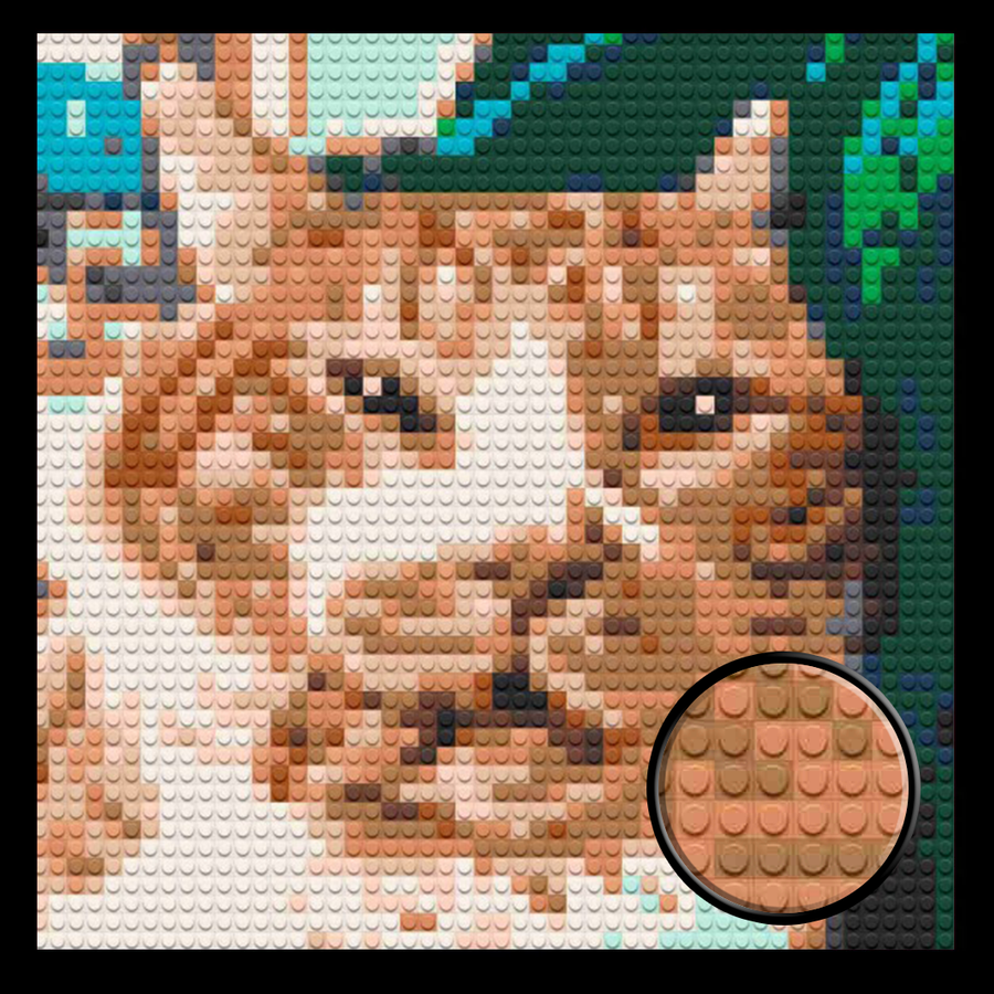 Funny Cat Selfie Home decoration Bricked Mosaic Portrait 16x16"