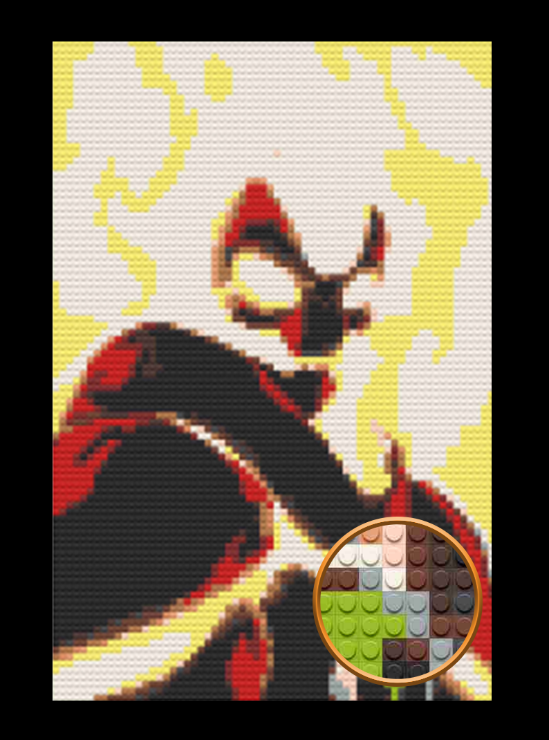 Heatblast Ben 10 Art Piece Home Wall Decor Bricked Mosaic Portrait 20x30