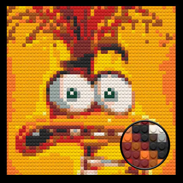 Inside Out Anxiety Decor Art Piece Bricked Mosaic 16x16