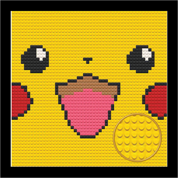 PIKACHU BRICKED MOSAIC PORTRAIT 16X16