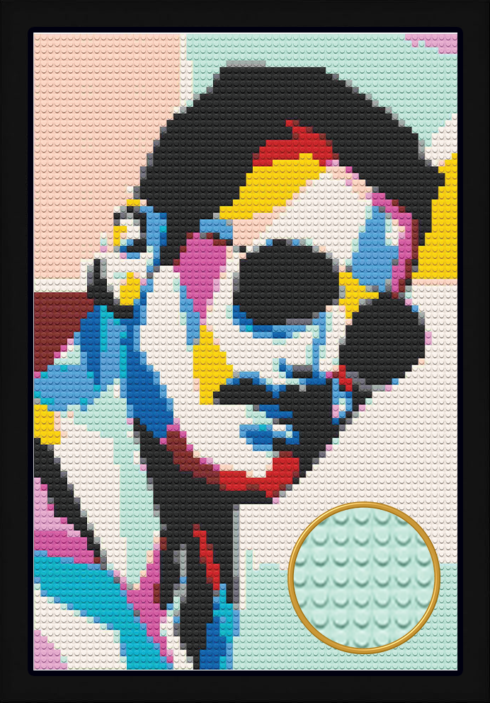 POP ART FREDDIE MERCURY BRICKED MOSAIC PORTRAIT 20X30