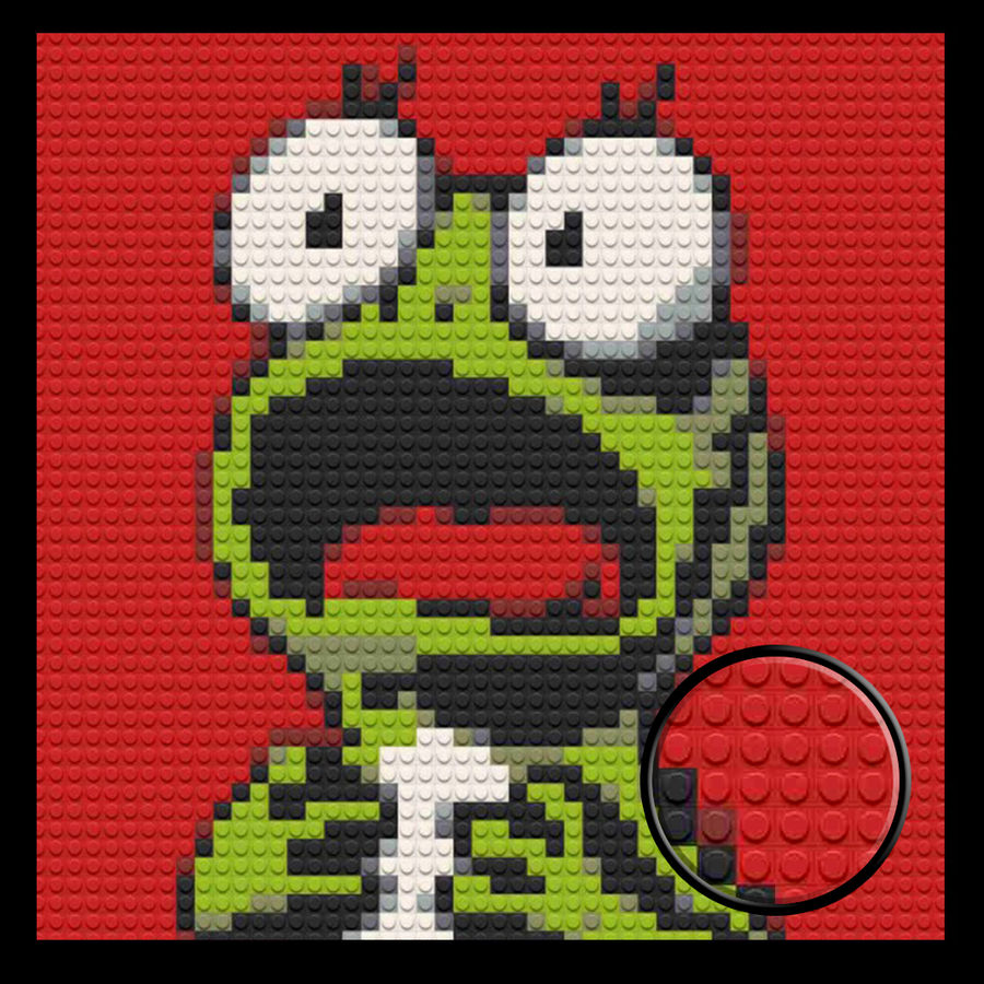 Shocked Frog Home decoration Bricked Mosaic Portrait 16x16"
