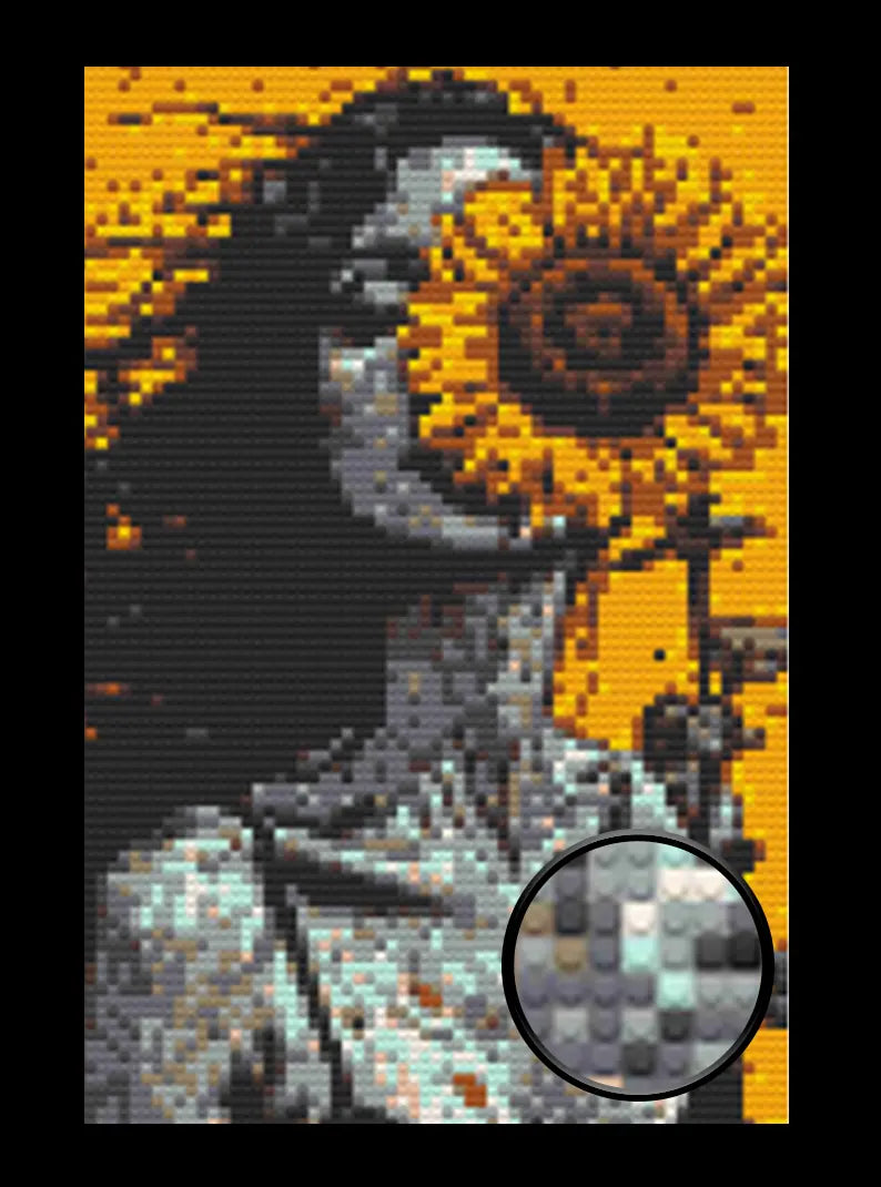 Sunflower Girl Bricked Mosaic Home Decor 20x30