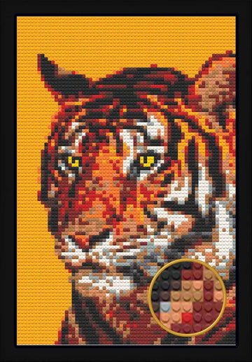 TIGER BRICKED MOSAIC PORTRAIT 20X30 Memobrick