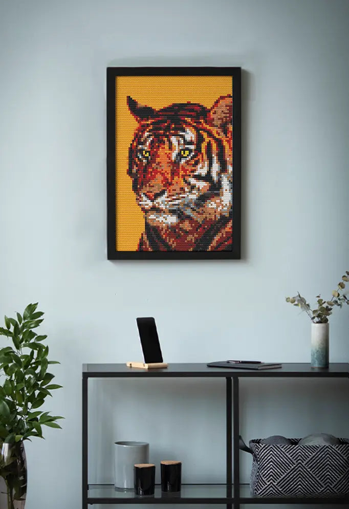 TIGER BRICKED MOSAIC PORTRAIT 20X30 Memobrick
