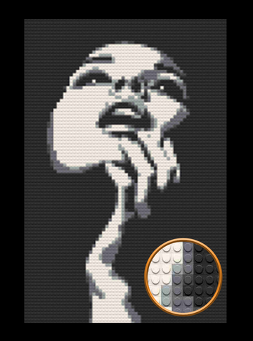 Woman Art Piece Home Wall Decor Bricked Mosaic Portrait 20x30