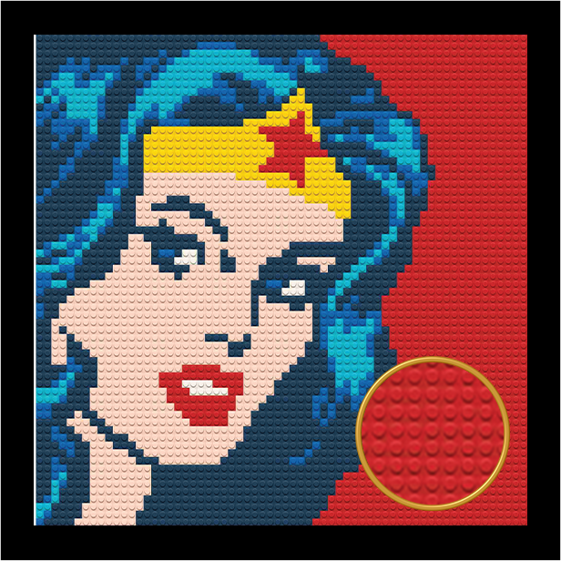 WONDER WOMAN BRICKED MOSAIC PORTRAIT 20X20