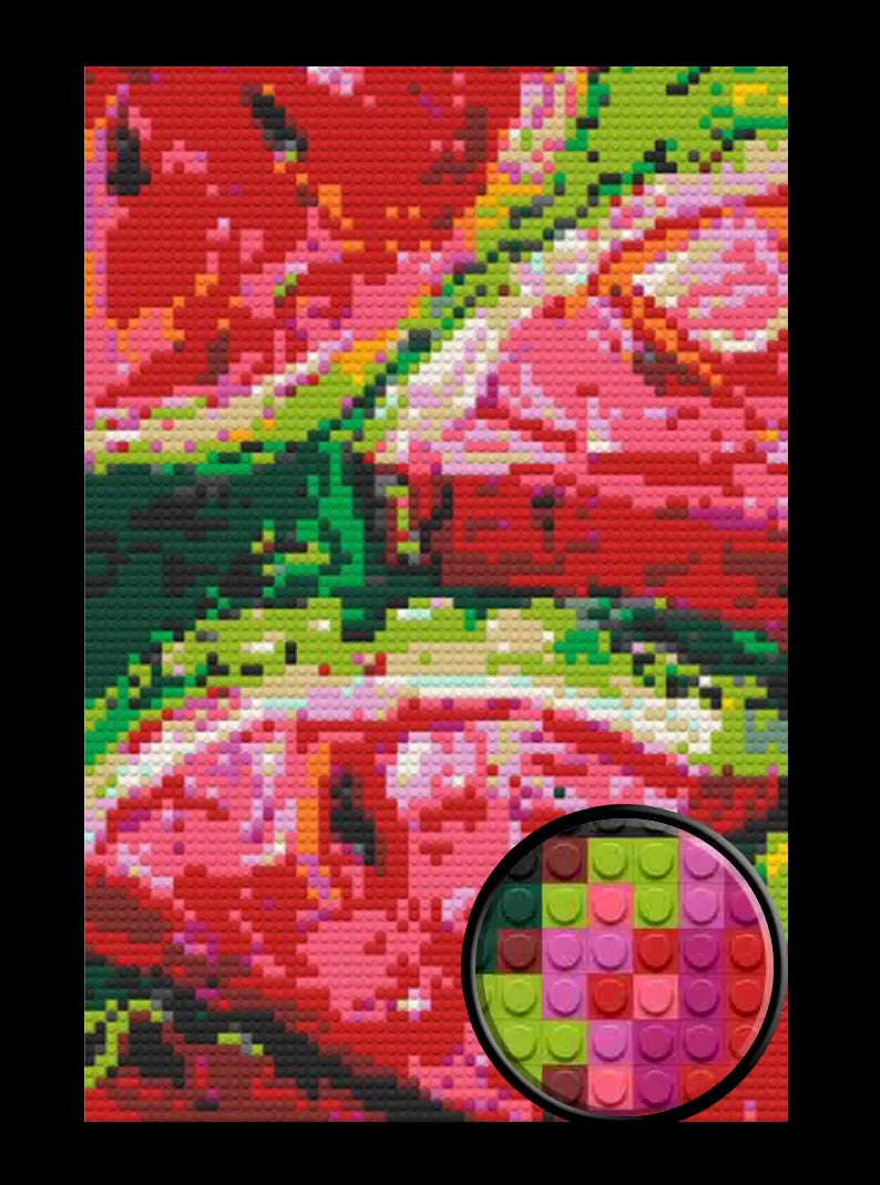 Watermelon Bricked Mosaic Home Decor 20x30"