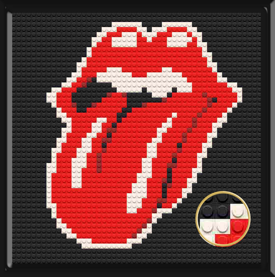 Rock n' roll rolling Home Decor Bricked Mosaic Portrait 16x16