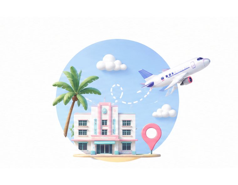 An aeroplane leaving Miami